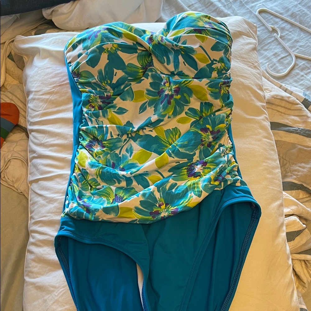 La Blanca Blue and Green Floral Swimsuit